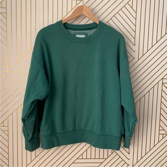 American Eagle Outfitters Crewneck cotton blend pullover green teal plush S - Picture 9 of 10